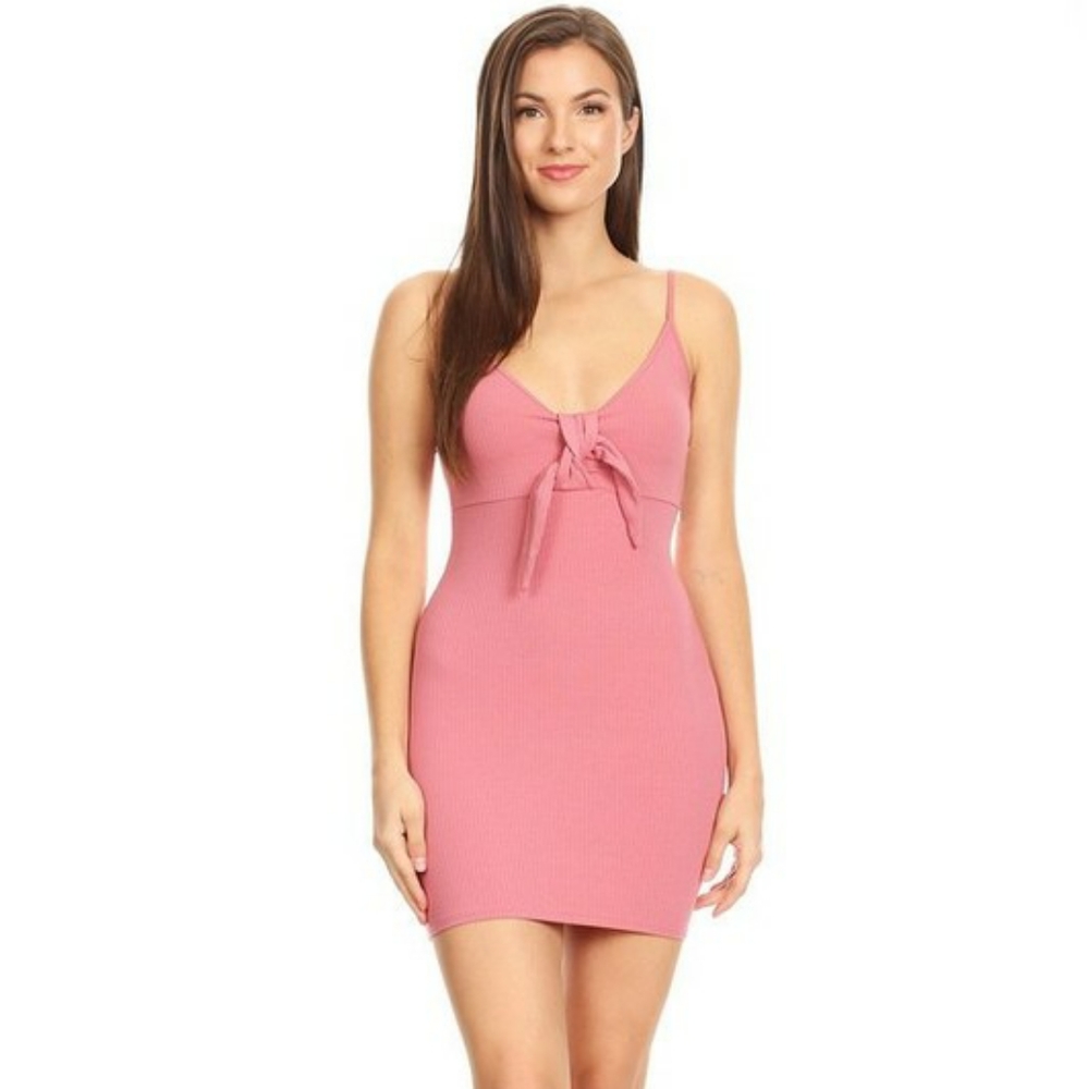 Bodycon pink mini dress